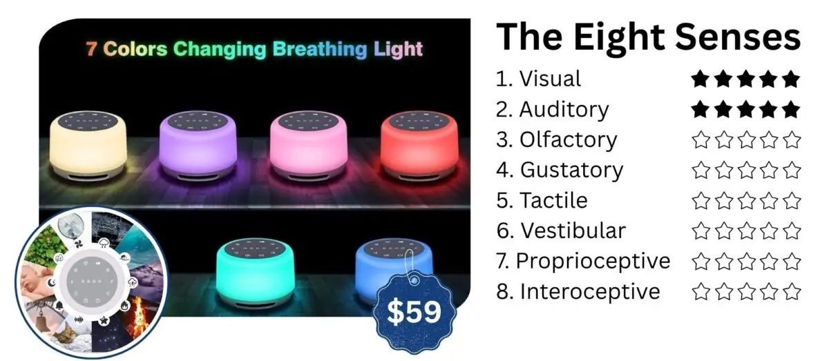 Color-changing sleep sound machines designed to support sensory regulation and relaxation for children in Phnom Penh